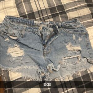 Mossimo Supply Co. Light Blue Distressed Denim Cutoff Shorts